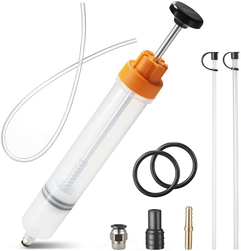 FOUR UNCLES Fluid Extractor & Fill Pump for Automotive Use - Oil Syringe with a Hose & Two 12" Extension Tubes for Easy Oil Change (500ml(70cm Hose)) — view 7