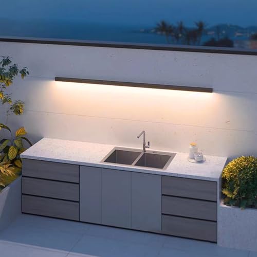 Applique murale extérieure LED IP65 noire 60cm en aluminium pour éclairage de villa et porche