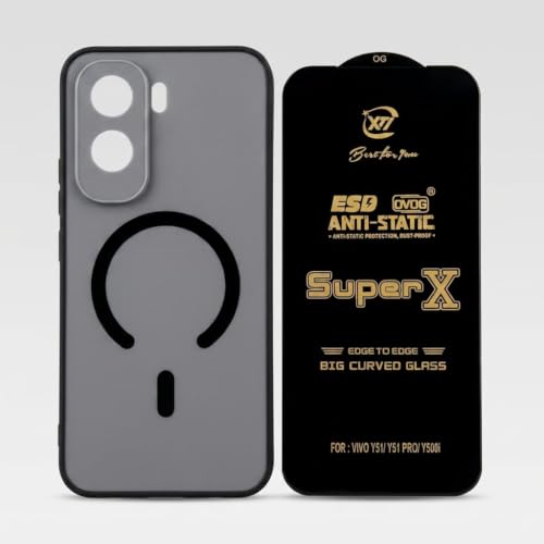 Image of Premium Back Cover with Tempered Glass for Vivo T5 Pro 5G, Matte Grey (Matte Grey)