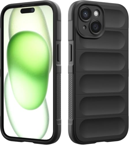 Image of ShieldTech AirGuard Series Back Cover Case for Apple iPhone 14 Plus | Microfiber Lining | Airbag Cushion Drop Protection | Shockproof Silicone Cover Case | Anti Slip Grip - Black for iPhone 14 Plus
