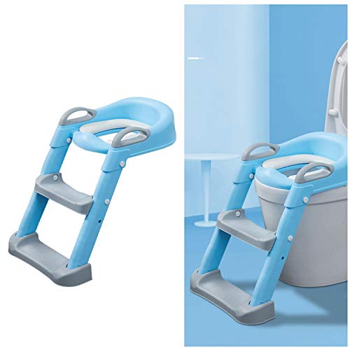 Monshop Sedile WC Pieghevole per Bambini, Scaletta...