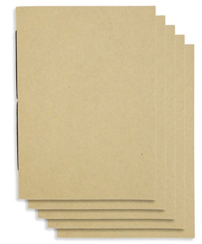 (Set of 5) A6 Handmade 4 x 5.75 inches Notebook/Plain Blank Cover / 60 Unlined Page | Lay Flat Binding | Ivory Cream Paper