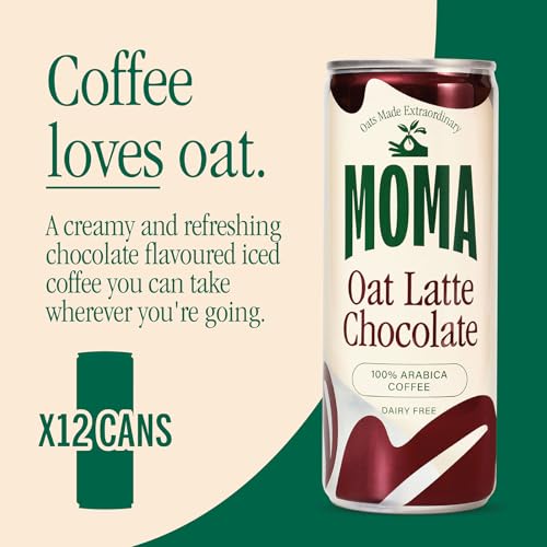 MOMA Iced Coffee - CHOCOLATE OAT LATTE - 12 x 250ml Cans Multipack - Made with Oat Milk & Arabica Coffee Beans - Preservative Free, Vegan, Dairy Free - Ready To Drink Ice Coffee - Image 2