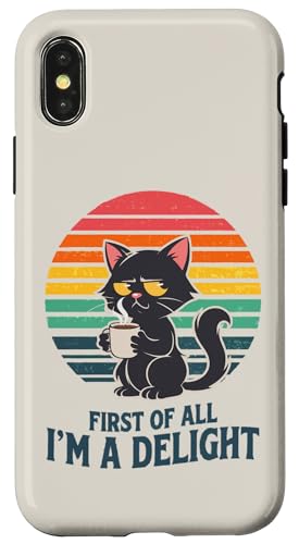 I'm A Delight Grumpy Coffee ���[�j���O �J�t�F�C���D�� �L �X�}�z�P�[�X iPhone X/XS �p