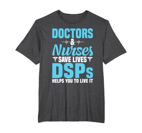 DSP Appreciation Tee Funny Direct Support Professional DSP T-Shirt, Men's Big and Tall, Dark Heather Grey, 2X Tall
