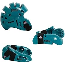 Proforce Lightning Martining Arts Protective Sparring Gear Bundle - أغطية الرأس، القفازات، Ultra Kicks Teal، صغيرة