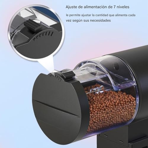 Dispensador de alimento para peces en acuarios pequeños y estanques con programador de comida 7