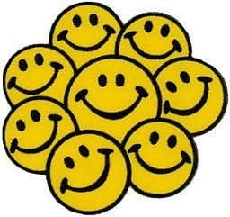 Multi Smiley Face Acid Rave Dance Hippie Fun Iron On Embroidered Biker Patch Approx: 3.5"/8.8cm x Approx: 3.2"/8.2cm By MNC Shop