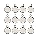 50pcs Fit 12mm Stainless Steel Round Blank Bezel Pendant Trays Base Cabochon Settings Trays Pendant Blanks for Jewelry Making DIY Findings (10162-12mm)