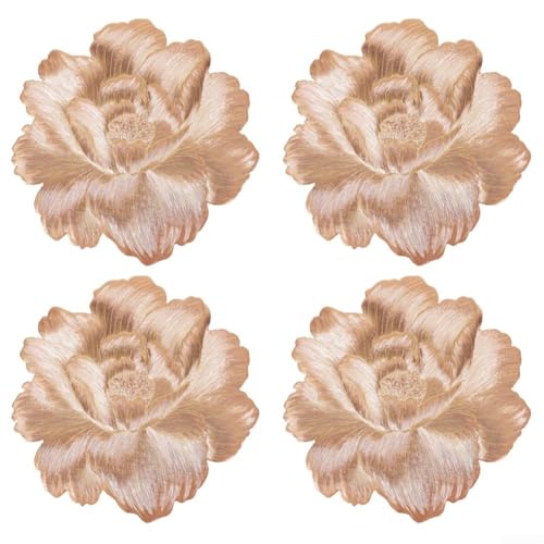 Elegantes y funcionales 4 manteles individuales de flores de PVC para protección contra altas temperaturas en mesas ()