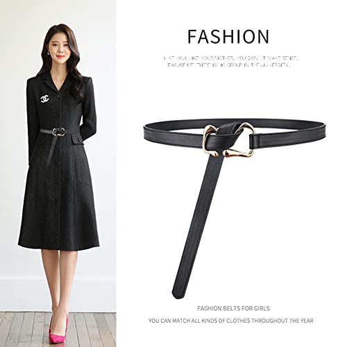 Women Tie a Knot Golden Buckle PU Leather Corset Belt Waist Belts2