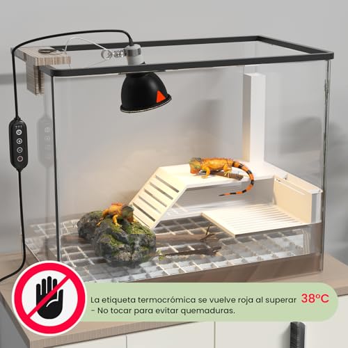 Miniatura 5 de Glowup Lámpara Tortugas Reptiles E27 Con Regulador Y Temporizador, 100w Soporte Para Lámpara De Terrario Para Bombillas De Calor Uva Uvb,Infrarrojos Sin Bombilla