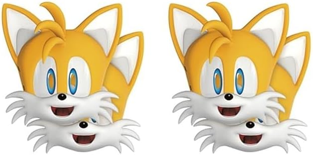 Unique Sonic Birthday Party Supplies Bundle includes 16 Party Paper Masks image 5