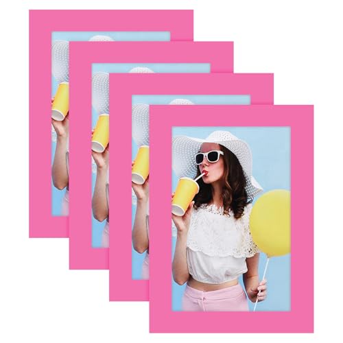 wyooxoo 5x7 Picture Frames Set of 4 Pink Made Of