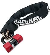 RADIKAL RK48100 Chain with Padlock 13.5ø 100cm + 18ø disc Lock High Security Anti-Theft SRA Appro...