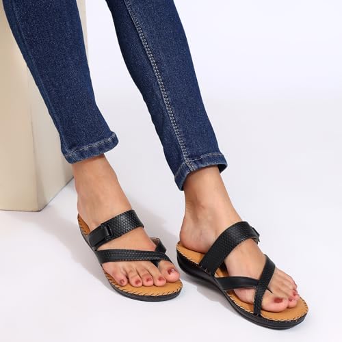 Image of TRASE Sleek Women's Casual Ortho Slippers - Stylish Toe Ring Slippers - Ortho Soft Slippers For Women