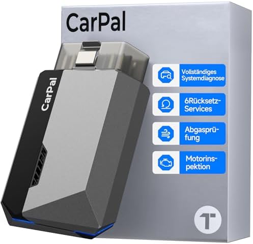TOPDON OBD2 Diagnosegerät Carpal-A mit Bluetooth und 6 Reset Services, Diagnosegerät Auto mit Vollsystem Systemdiagnose für alle Fahrzeuge Kfz Pkw, OBD2 Scanner für iOS Android,1 J