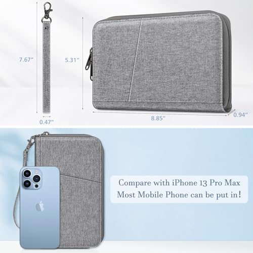 Fintie Carteira com porta-passaporte para a família, com bloqueio de RFID, organizador de documentos