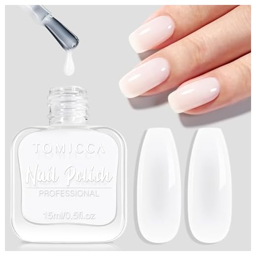 TOMICCA Milchig Weiß Nagellack, 15ml Glänzend Schnelltrocknender Langanhaltender, Weiss auf Wasserbasis Nagellack für DIY Nail Art Maniküre