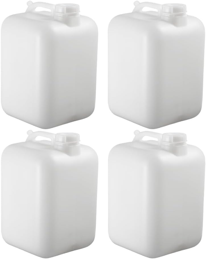 FastRack 6 Gallon Hedpak Water Jug with Screw Cap | 4-Pack, BPA-Free Food-Grade HDPE, Leak-Proof White Container | For Brewing, Fermentation & Water Storage