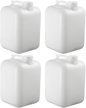FastRack 6 Gallon Hedpak Water Jug with Screw Cap | 4-Pack, BPA-Free Food-Grade HDPE, Leak-Proof White Container | For Brewing, Fermentation & Water Storage