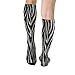 FekiLoot Black And White Zebra Print Compression Socks Cozy Soft Support Socks Fashion Breathable Knee High Tube Socks for Adult