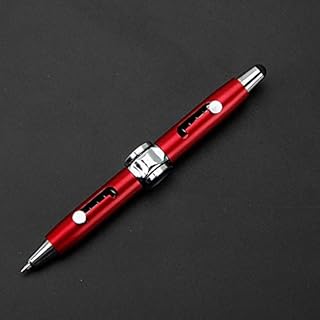 NA Stationery Metal Fidget Hand Spinning Pen Ballpoint Pen Gift for Business Adults Kids red Bullet Type 1.0