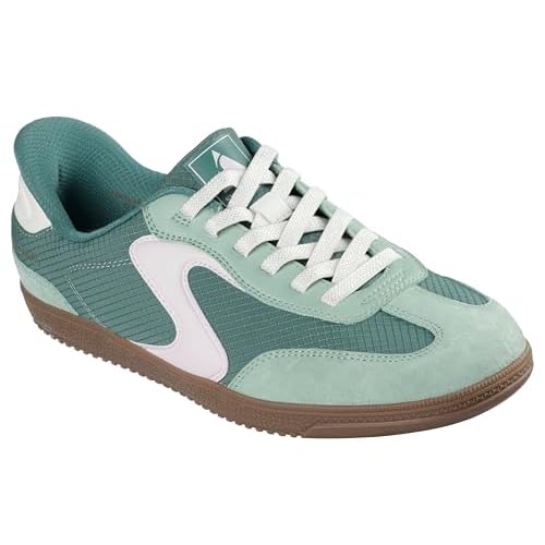 Skechers Hotshot Everyday Ease, Zapatillas Mujer, Green Nylon/Leather/Pink Trim, 39 EU