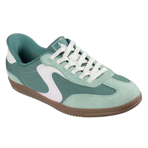 Skechers Hotshot Everyday Ease, Zapatillas Mujer, Green Nylon/Leather/Pink Trim, 39 EU