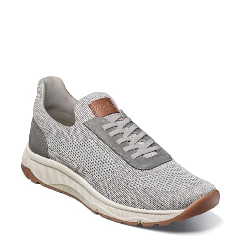 Florsheim Tenis Satellite Knit sin cordones para hombre, Punto gris/nobuk, 43 EU