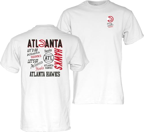 Atlanta Hawks NBA Officially Licensed T-Shirt Front/Back White, XX-Large