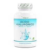 Ácido Hialurónico en cápsulas - Altamente dosificado con 500 mg - 120 cápsulas (4 meses) - 500-700 kDa - Vegetal de fermentación - Vegano