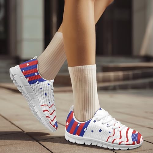 Image of GIFTPUZZ Mens Lace Up Athletic Trainers Running Sneakers Wedge Breathable Gym Lightweight Sports Tennis Shoes