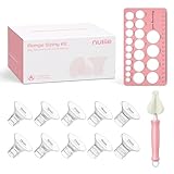Nuliie Lot de 10 inserts de bride 13/15/17/19/21mm pour bride 24mm bouclier de la plupart des pompes, sans BPA, compatibles avec Momcozy/KISSBOBO/Medela/Philips/Bellababy/Nuliie tire laits