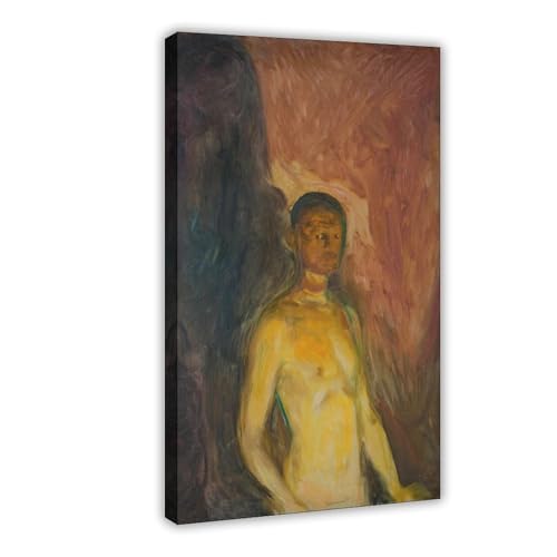 Impression sur toile Edvard Munch Autoportrait habillage mural salon 30x45cm