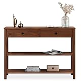 Rangement pratique : Deux tiroirs spacieux avec poignées rondes noires offrent un espace fermé pour vos objets personnels ou accessoires.