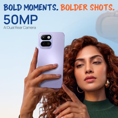 Image of Lava Bold N4 Pro 5G (Opulent Lilac, 6GB RAM, 128GB Storage) | 50MP AI Rear Camera | 6000mAh Battery with 18W Fast Charge | 500K+ Antutu | IP64 Rated |Clean Android 16 | Free Service @ Home