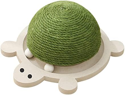 MONDOTOY Funny Roller Cat Toy Wooden Track Balls Turntable for Kitty Cat,Turtle Shape with Cat Scratching Pad,Interactive Toys for Cats, Gifts for Christmas (Turtle)