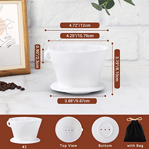 Image of Segarty Camping Pour Over Coffee Maker, White Collapsible Silicone Coffee Dripper Single Cup with Storage Bag, Cone Filter Drip Holder, Slow Brewer for Travel, Backpacking