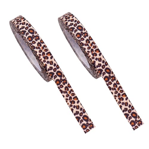 2 Rollen Leopardenmusterband, Leopardenmuster-Verpackungsband, Diy-Gurtbandmaterial, Zuschneidbares Langes Band, Dekoratives Geschenkboxband, Schleifenband