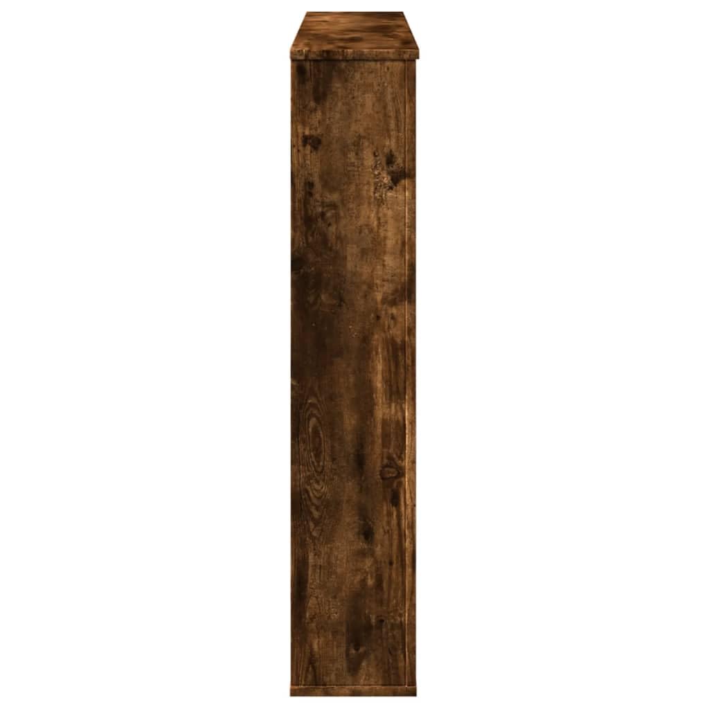 Kaminumrandung Räuchereiche Holzwerkstoff 100x20x100 cm Kaminsims mit Ablagefläche für Elektrokamine Kaminzubehör und Ofenzubehör zur sicheren Aufbewahrung und Dekoration im Wohnzimmer