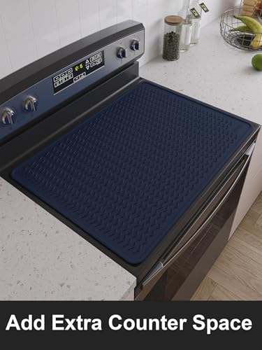 Stove Top Covers for Electric Stove, Food Grade Heavy Duty Silicone Glass Stove Top Cover Protector, Induction Cooktop Protector, Heat Resistant Range Ceramic Stove Top Covers Mat, Oven Cover