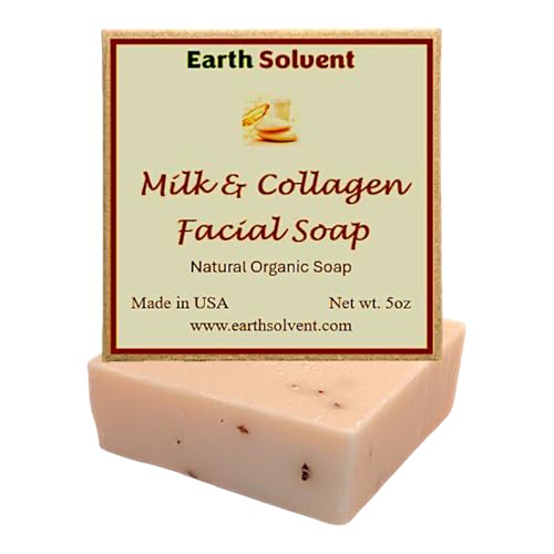Earth Solvent All Natural Organic Cold Process Bar Soap Made from All Natural Ingredients No Harsh Chemicals Formulated for Sensitive Skin 5oz (Milk and C Facial)