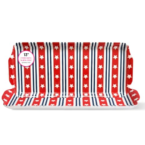 Sprinkles & Confetti Red White & Blue Stars & Stripes Melamine Serving Tray | The...