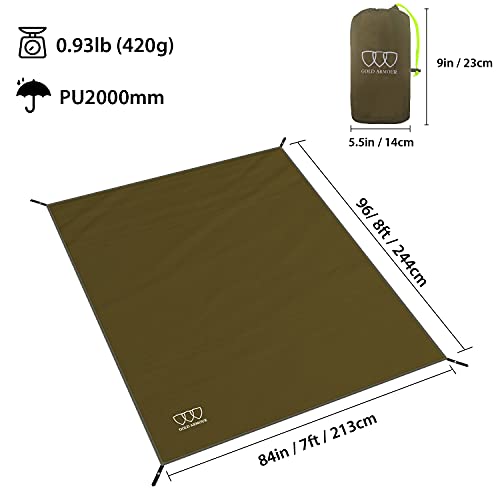 Gold Armour Tent Footprint, Camping Tarp Waterproof Ultralight - 84X60In | 84X84In | 84X96In | 82X106In | 120X108In | 120X120In | 120X144In Floor And Ground Tarps For Camping (Od Green 84X96In) #TOP3