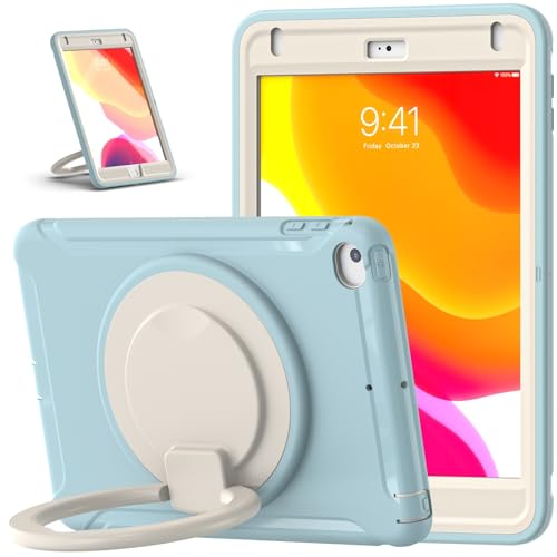 Coque iPad mini 5/4 protection intégrale hybride avec support pivotant bleu