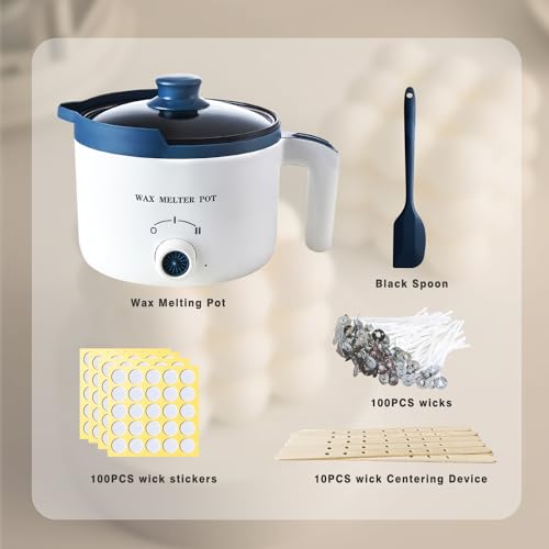 Ksedcon Derretidor de cera para fabricação de velas com bico de derramamento, kit de panela elétrica