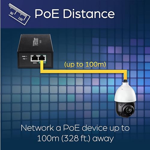 Image of TRENDnet Gigabit PoE++ Injector, Convert A Non-PoE Port to A PoE++ Gigabit Port(15.4W), (30W), Or (95W), Up to 100m (328 ft), Integrated Power Supply, Black, TPE-119GI