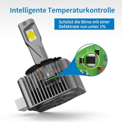 NUROTA D1S Xenon Brenner 6000K–weiß Extra Hell, 12V 60W, zugelassen, OEM-Ersatz, CANBUS-fehlerfrei, Xenon Scheinwerferlampe – 2 Stück
