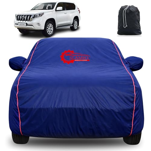 Image of 100% Waterproof Car Cover for Toyota Land Cruiser | All-Weather, Dustproof & UV Protection | Heavy-Duty 3-Layer Fabric | Custom Fit with Mirror & Antenna Pocket | Navy Blue